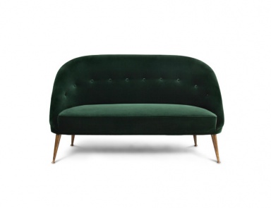 Two seater sofa with legs of MALAY cast brass, Brabbu