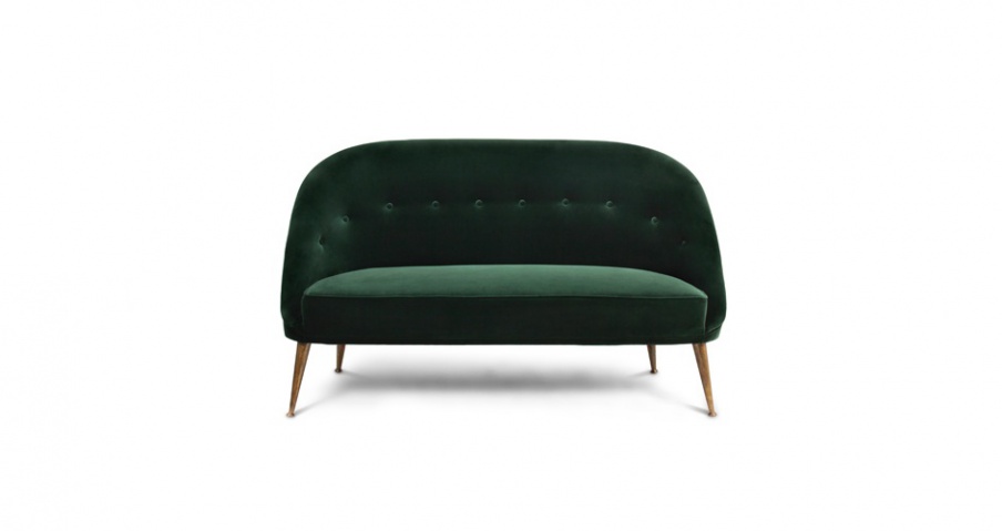 Two seater sofa with legs of MALAY cast brass, Brabbu
