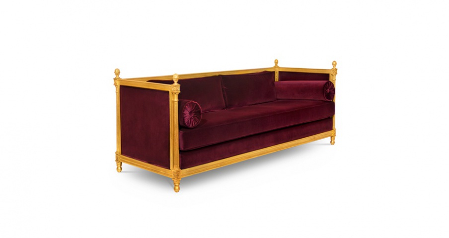 A sofa upholstered in velvet MALKIY, Brabbu
