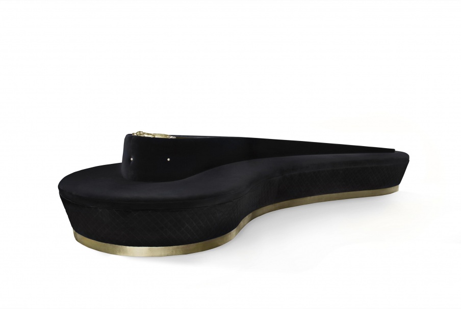 Sofa with velvet upholstery Reptilia, Koket