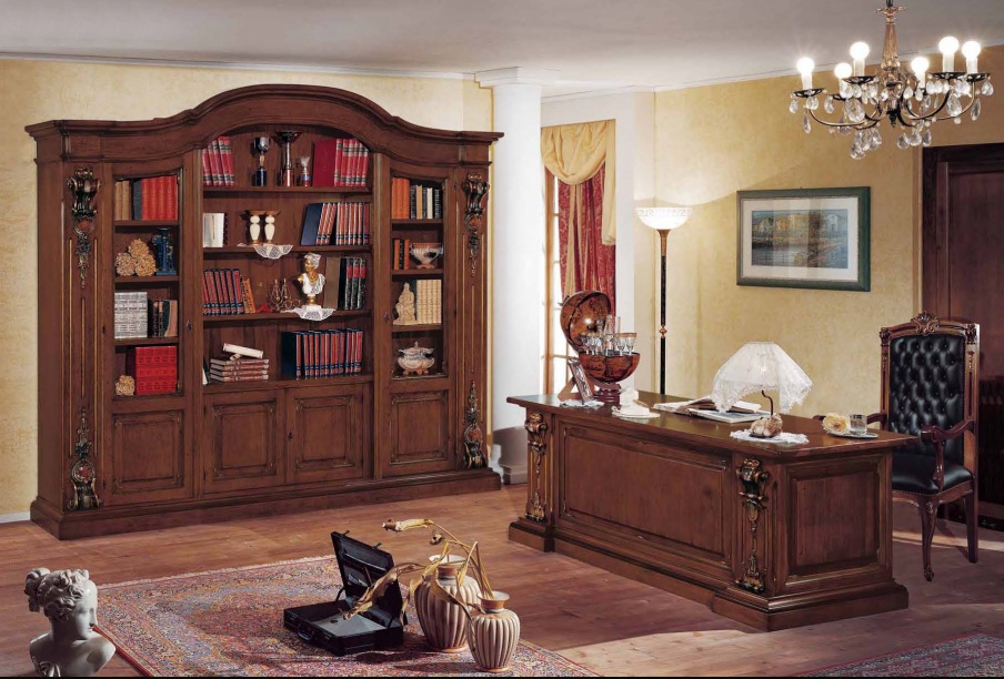 The office (Suite for Cabinet) with decorative carved elements, Mirandola Export