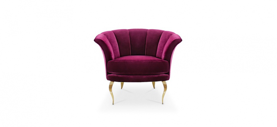Armchair with brass finish Besame II, Koket