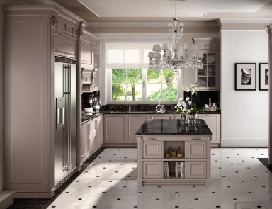 Set for kitchen classic wood and marble Kitchen Design, FMF