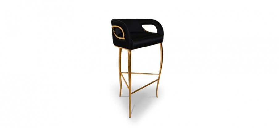Bar stool with brass trim Chandra, Koket