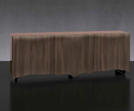 A snack bar on the frame of walnut Foulard, Reflex Angelo