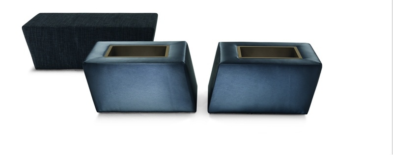 Bedside table covered in leather or fabric Gran Place, Mobileffe