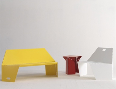 Coffee table made of Bent aluminum, Moroso