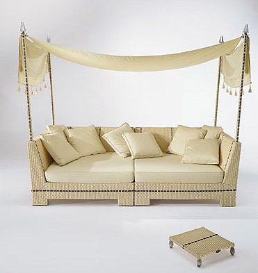 Three seater sofa on a frame of woven fibers, BETADUE / BAXO - Smania