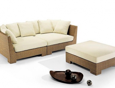 Three seater sofa on a frame of woven fibers, BETAUNO - Smania