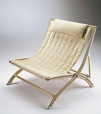 Wide garden chair on a metal frame, BIAGIO - Smania