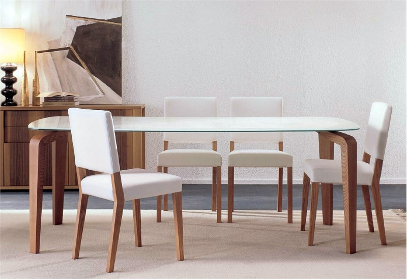 Dining table with glass top, Flower - Porada