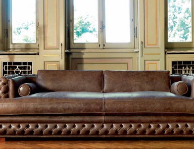 Sofa in leather / textile upholstery, Atlantique maxi - Zanaboni