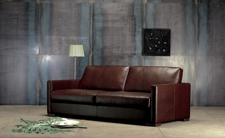 Sofa in leather upholstery, OTTO - Valdichienti