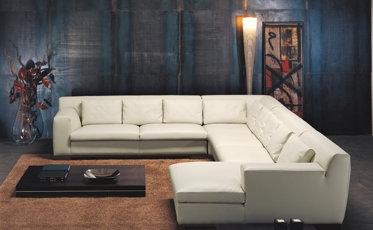 Sofa in leather upholstery, MAGNUM - Valdichienti