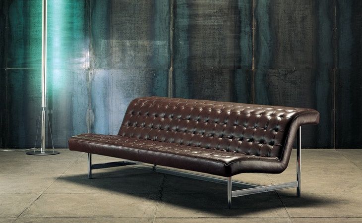 Bench in leather upholstery, AMERIGO - Valdichienti