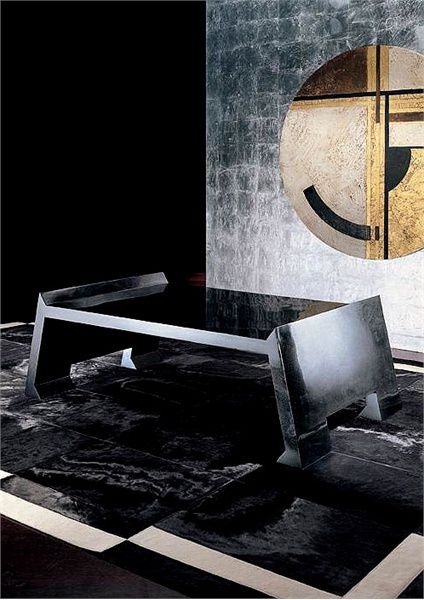 Stone table with polished top, BRANDO - Smania