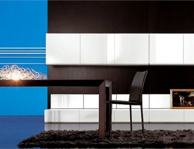 Table of stained oak with a rectangular top, Nick - Pianca