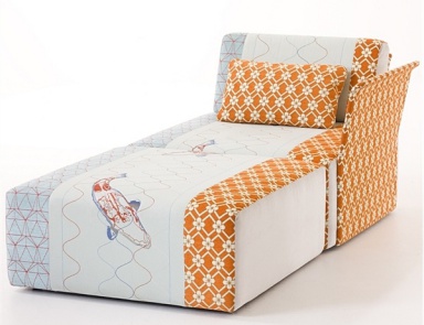 Armchair with Ottoman upholstered in fabric Sushi, Moroso