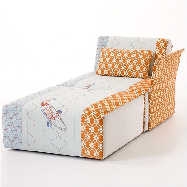 Armchair with Ottoman upholstered in fabric Sushi, Moroso