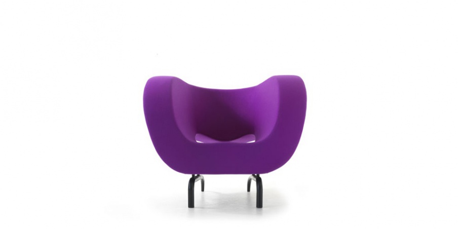 Armchair on a steel frame upholstered in fabric Victoria And Albert, Moroso