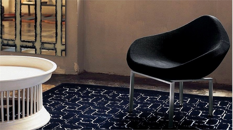 Chair steel framed leather upholstered Butterfly Mussi