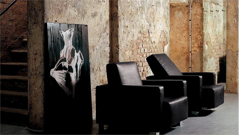 Chair-transformer on a frame of wood with leather or fabric upholstery Kon.Te Mussi