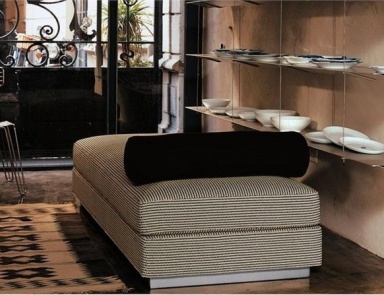 Pouf bed on a frame of wood Flash, Mussi