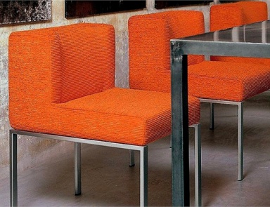 Chair steel frame upholstered in fabric the Pop Chair, Mussi