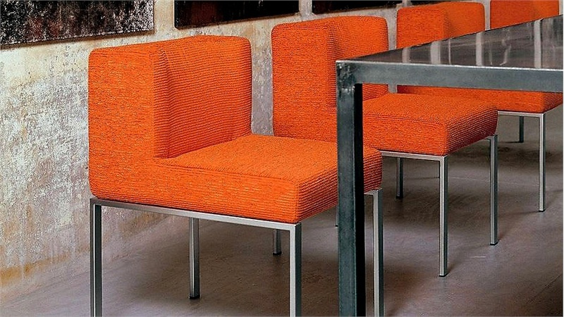 Chair steel frame upholstered in fabric the Pop Chair, Mussi