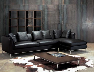 Sofa in leather / textile upholstery, ACADEMY - Valdichienti