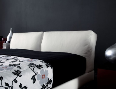 Double bed with upholstered headboard, RIBALDO - Valdichienti