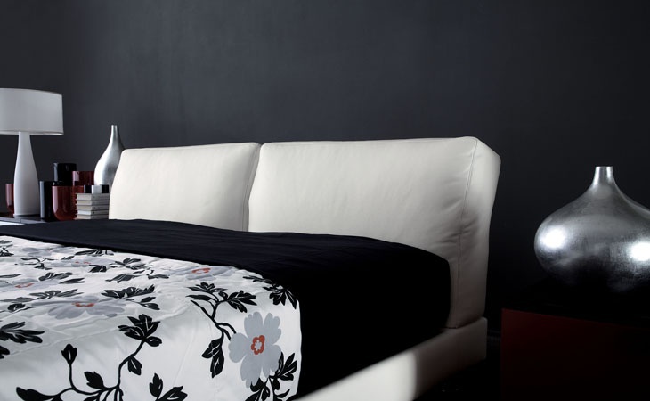 Double bed with upholstered headboard, RIBALDO - Valdichienti