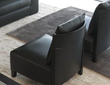 Chair in leather / textile upholstery, DOLLY - JESSE