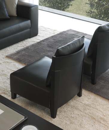 Chair in leather / textile upholstery, DOLLY - JESSE