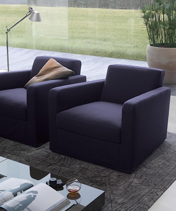 Chair in leather / textile upholstery, BERTA - JESSE