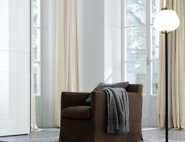 Chair in leather / textile upholstery, GIORGINA - JESSE