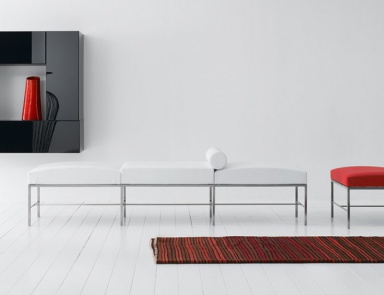 Soft bench on a metal frame Paesaggio, Pianca