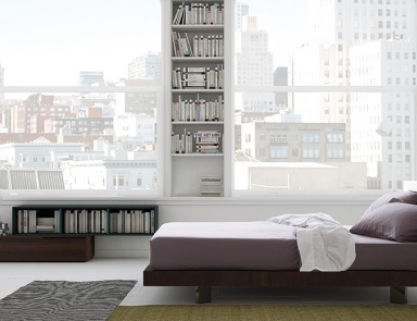 Bed with upholstered headboard People B, Pianca