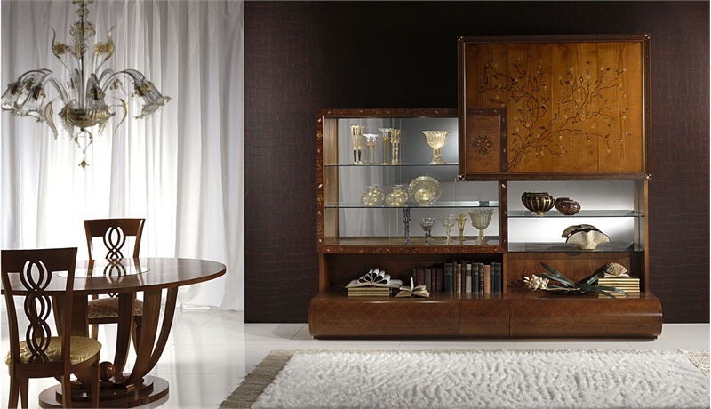 The wall is made from solid cherry VL22, Carpanelli