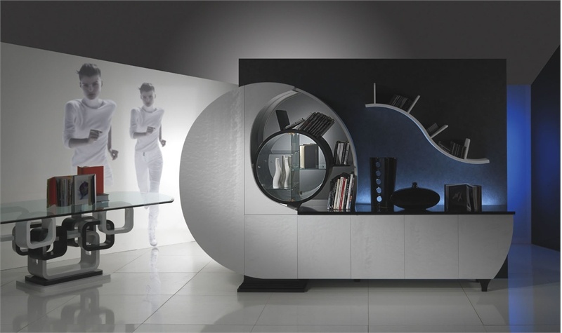 Bookcase SNAIL with space for TV, Carpanelli