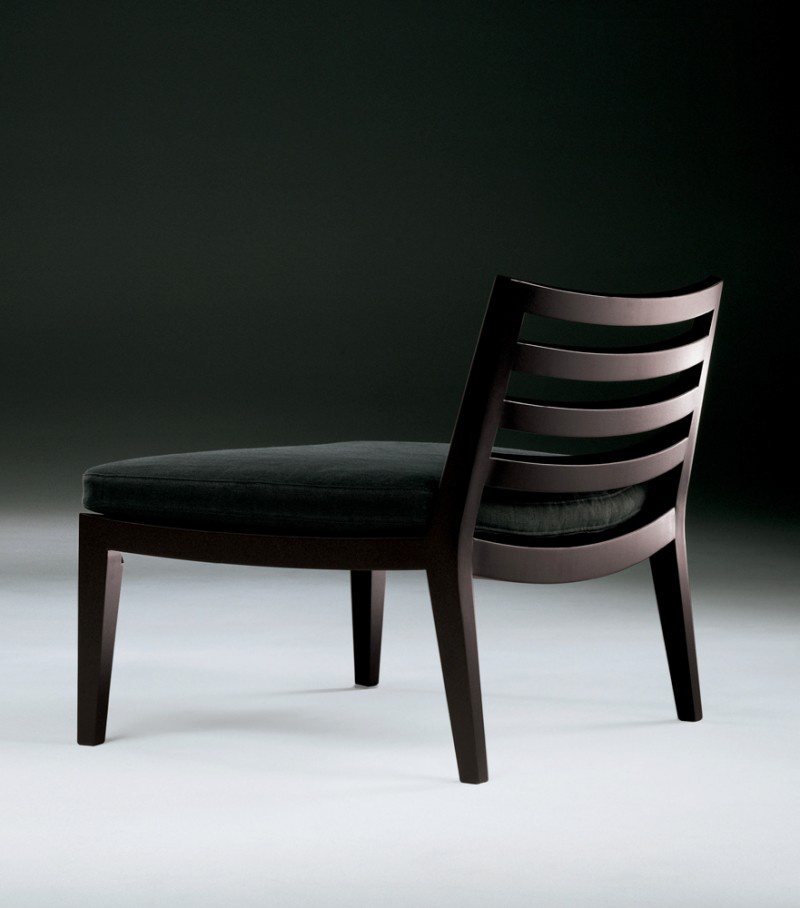 A chair on a frame of solid walnut with leather or fabric upholstery Afro, Flexform