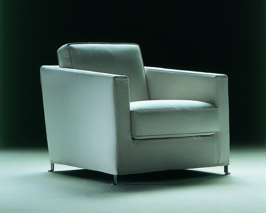 Chair frame made of wood and metal, upholstered in leather or fabric Greta, Flexform