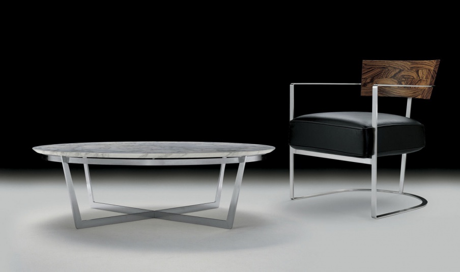 A coffee table on a metal frame Vito, Flexform