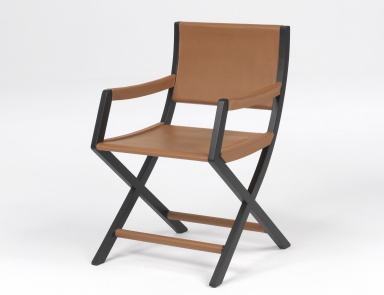 Dining chair with armrests on a frame of solid wood, Emily Flexform