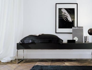 Bench / table with leather top, PANCA - JESSE