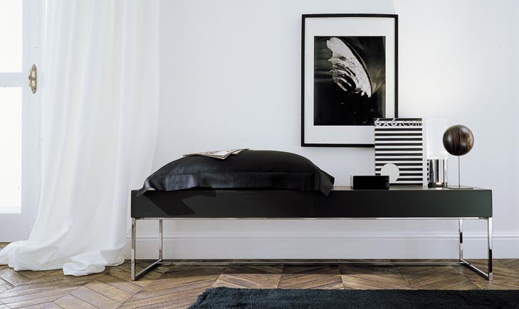 Bench / table with leather top, PANCA - JESSE