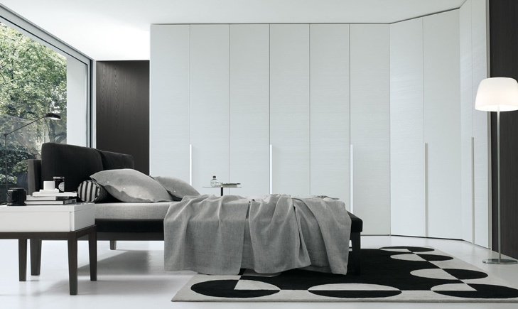 Double bed with upholstered headboard, BEL AMI - JESSE