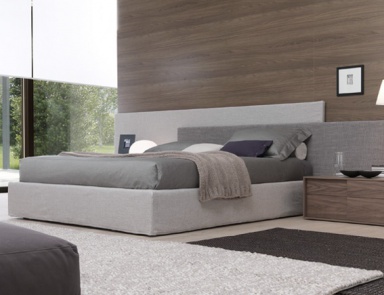 Double bed with upholstered base and headboard, MYLOVE - JESSE