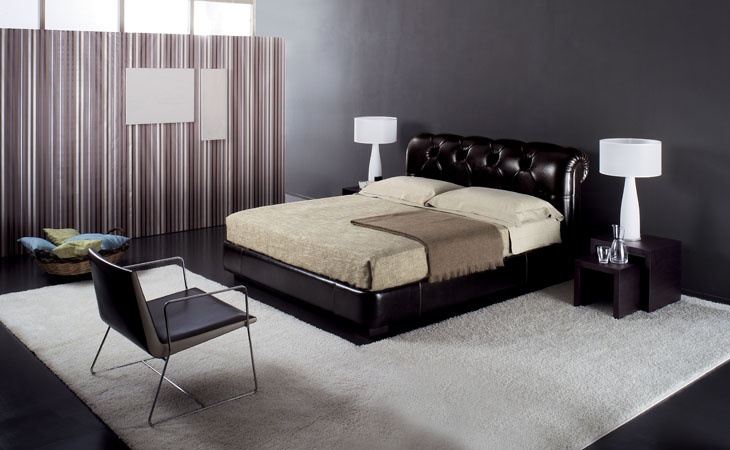 Double bed with upholstered headboard, PICCADILLY CLASSIC - Valdichienti