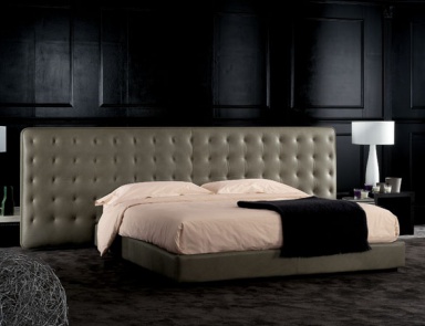 Double bed with upholstered high headboard, TOLEDO - Valdichienti
